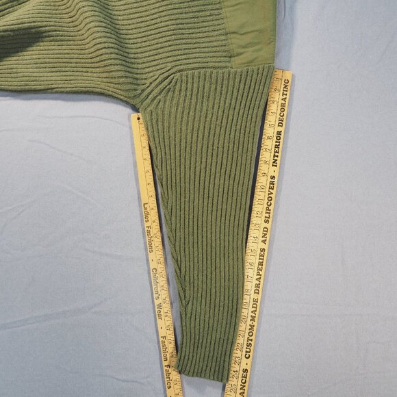 Orton Sweater Mens Large Green Lambswool Fisherman Pullover Thick Heavy - Picture 6 of 8